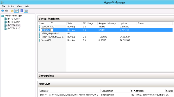 Screen snippet showing VM visibility of customer address