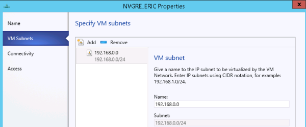 Specifying VM subnets